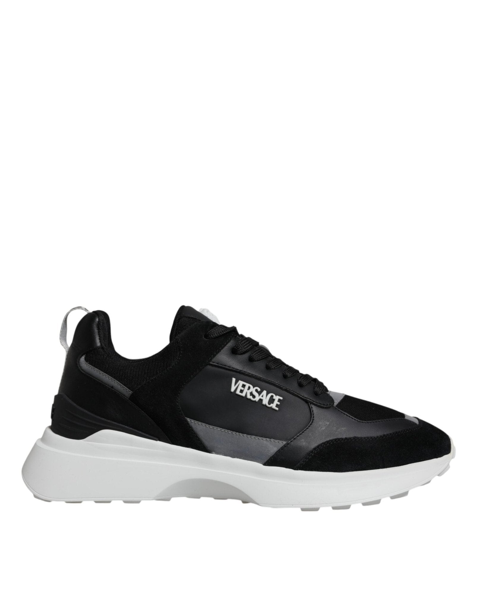 Versace Black Canvas Quad Fabric Medusa Low Top Sneaker Shoes - SMARTMARTNZ