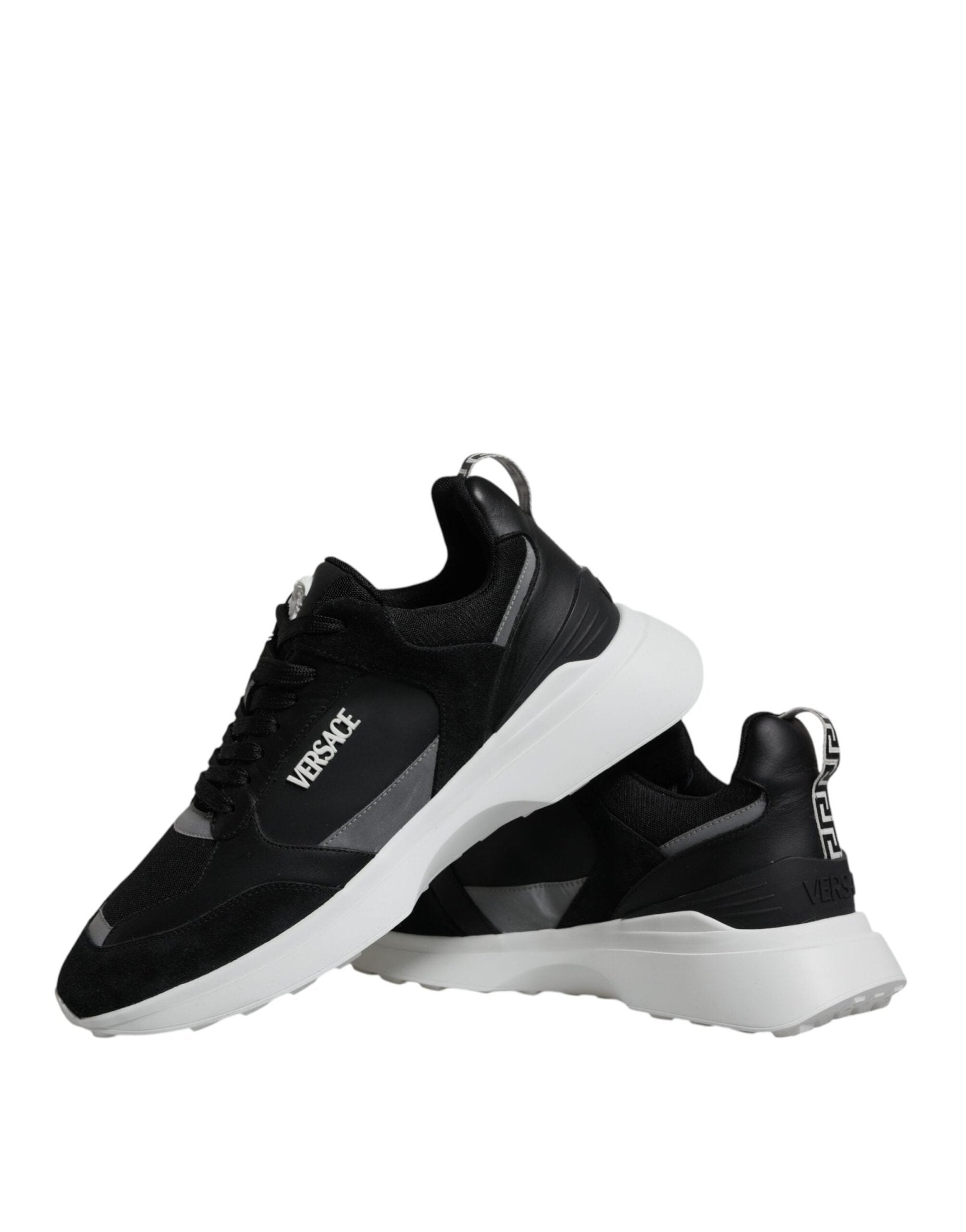 Versace Black Canvas Quad Fabric Medusa Low Top Sneaker Shoes - SMARTMARTNZ
