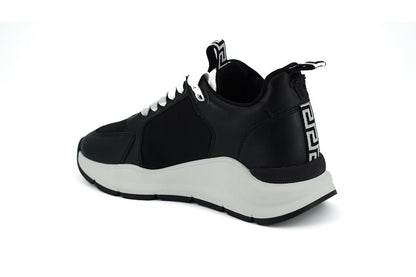 Versace Elegant Monochrome Leather Sneakers - SMARTMARTNZ