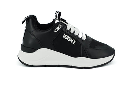 Versace Elegant Monochrome Leather Sneakers - SMARTMARTNZ