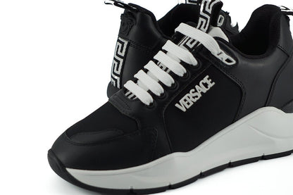 Versace Elegant Monochrome Leather Sneakers - SMARTMARTNZ