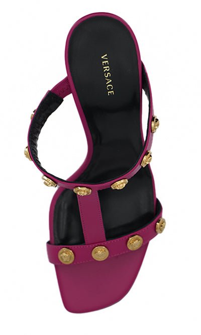 Versace Elegant Purple Calf Leather High Sandals - SMARTMARTNZ