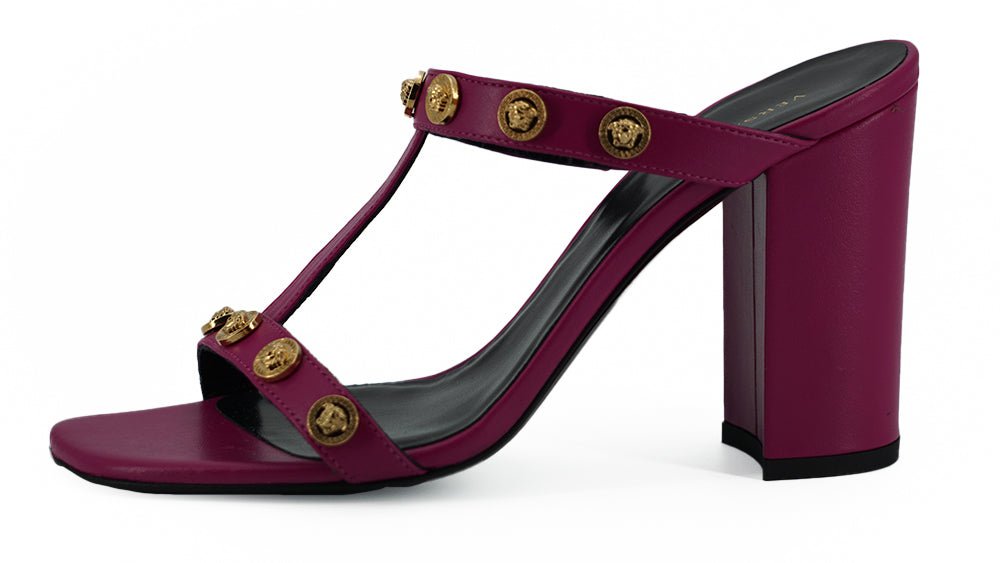 Versace Elegant Purple Calf Leather High Sandals - SMARTMARTNZ