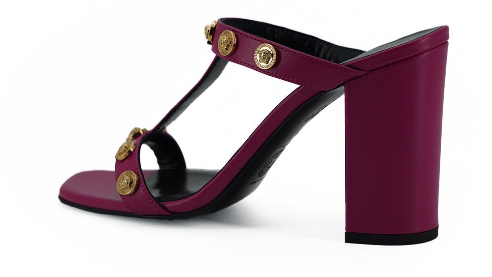 Versace Elegant Purple Calf Leather High Sandals - SMARTMARTNZ