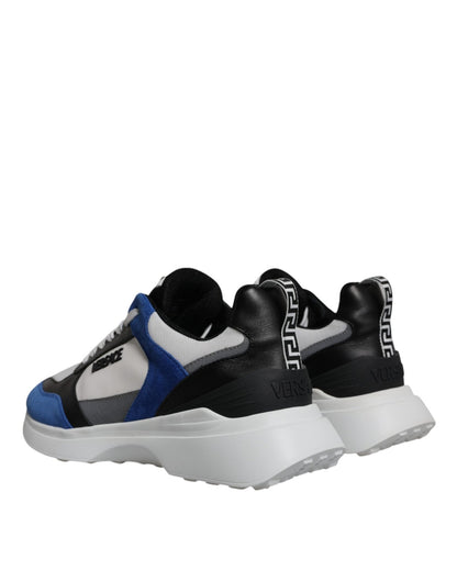 Versace Multicolor Canvas Quad Fabric Medusa Low Top Sneakers Shoes - SMARTMARTNZ