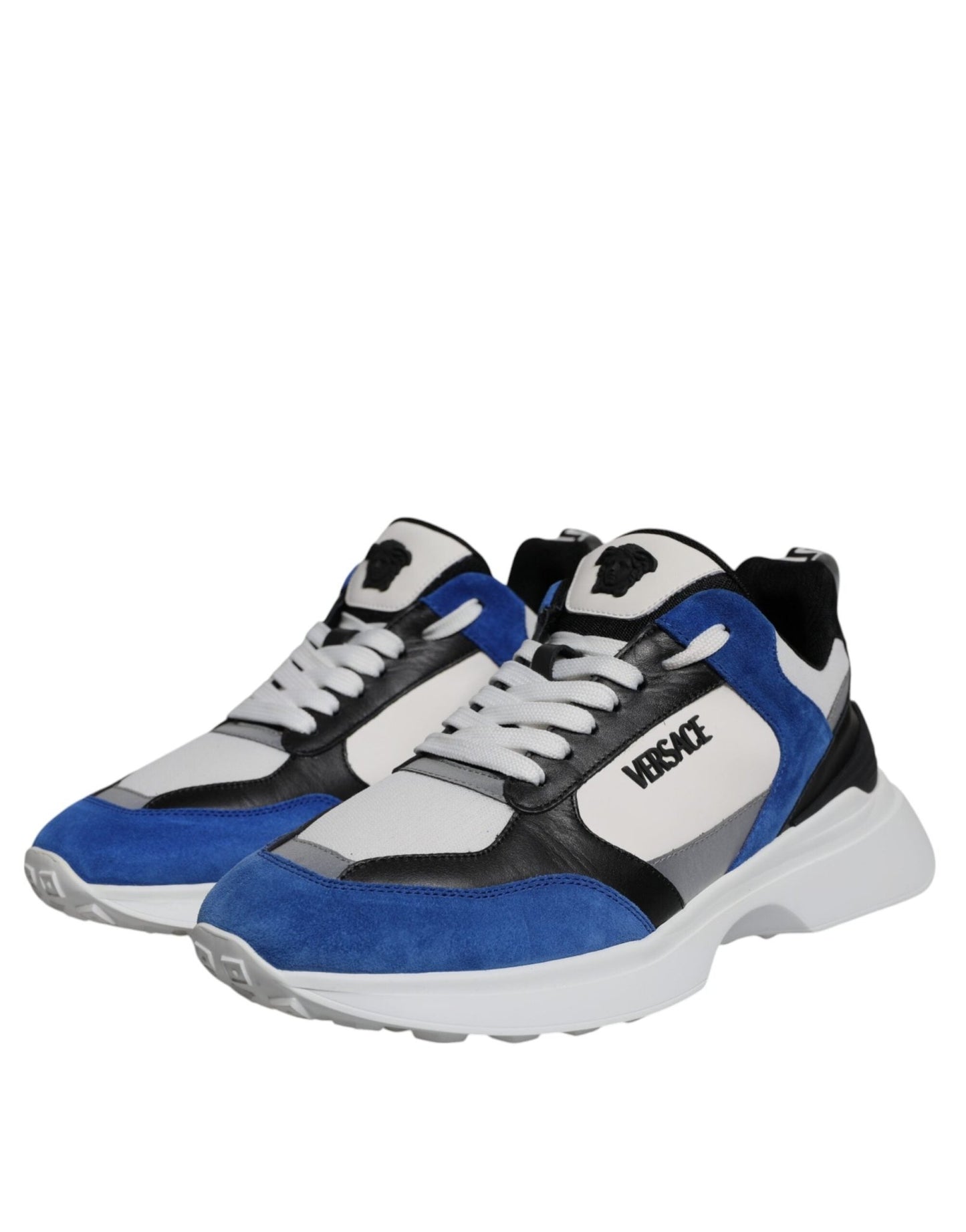 Versace Multicolor Canvas Quad Fabric Medusa Low Top Sneakers Shoes - SMARTMARTNZ