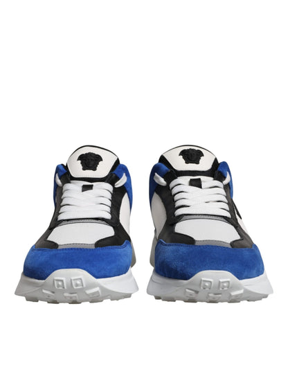 Versace Multicolor Canvas Quad Fabric Medusa Low Top Sneakers Shoes - SMARTMARTNZ