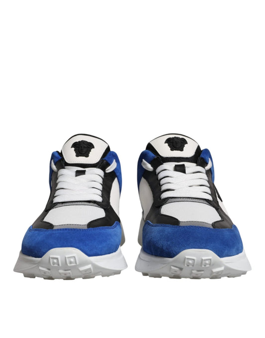Versace Multicolor Canvas Quad Fabric Medusa Low Top Sneakers Shoes - SMARTMARTNZ