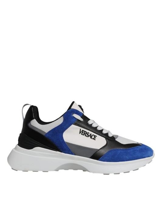 Versace Multicolor Canvas Quad Fabric Medusa Low Top Sneakers Shoes - SMARTMARTNZ