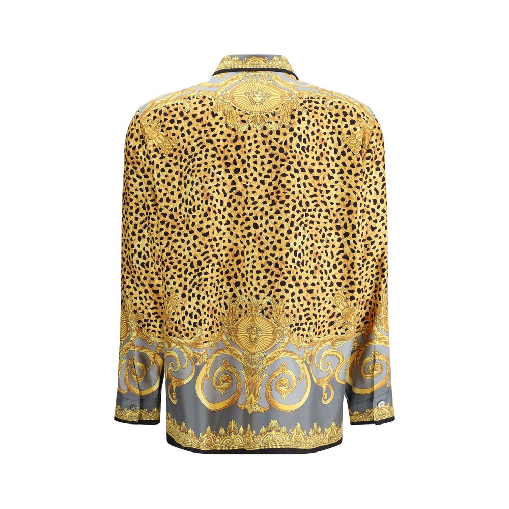 Versace Silk Cheetah Foulard Shirt - SMARTMARTNZ