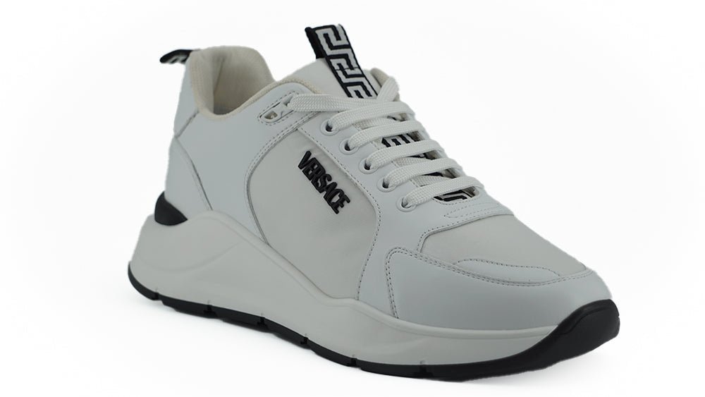 Versace Sleek White Calf Leather Sneakers - SMARTMARTNZ