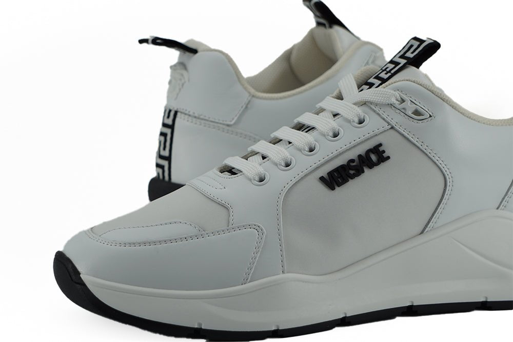 Versace Sleek White Calf Leather Sneakers - SMARTMARTNZ