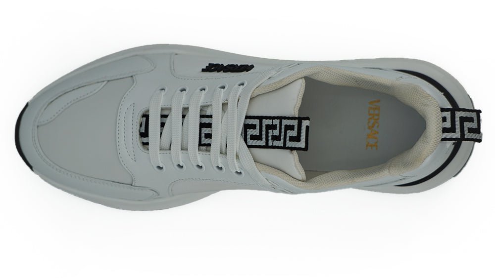 Versace Sleek White Calf Leather Sneakers - SMARTMARTNZ