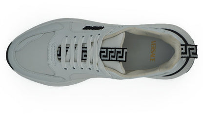 Versace Sleek White Calf Leather Sneakers - SMARTMARTNZ