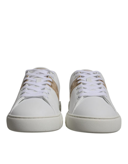 Versace White Brown Greca Print TPU Low Top Men Sneakers Shoes - SMARTMARTNZ