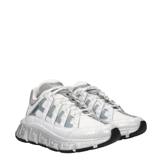 Versace White Fabric Athletic Sneakers - SMARTMARTNZ