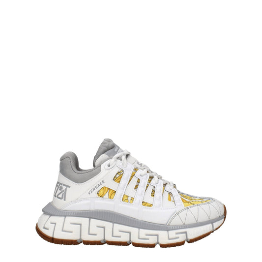 Versace White Fabric Athletic Sneakers - SMARTMARTNZ
