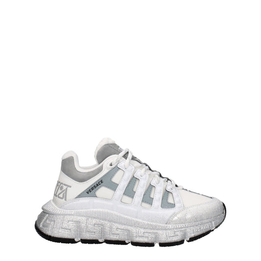 Versace White Fabric Athletic Sneakers - SMARTMARTNZ