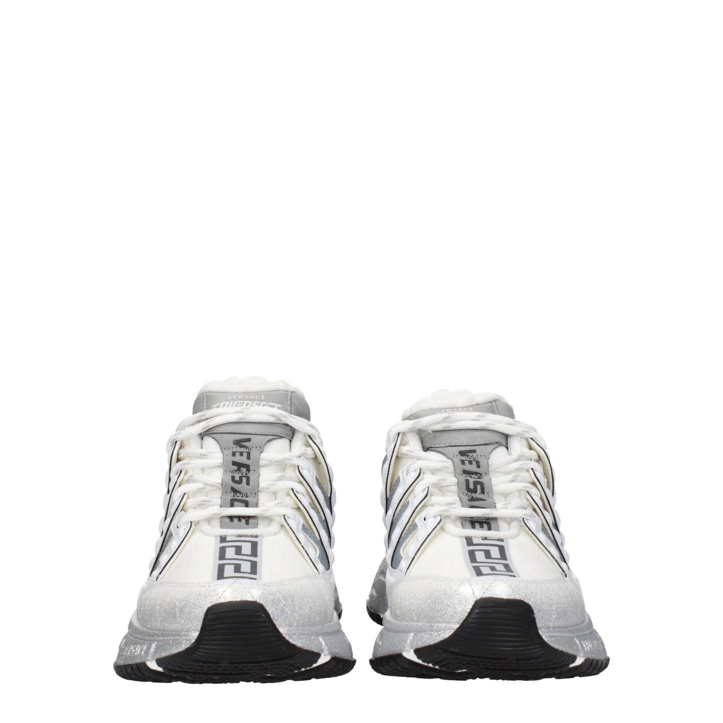 Versace White Fabric Athletic Sneakers - SMARTMARTNZ