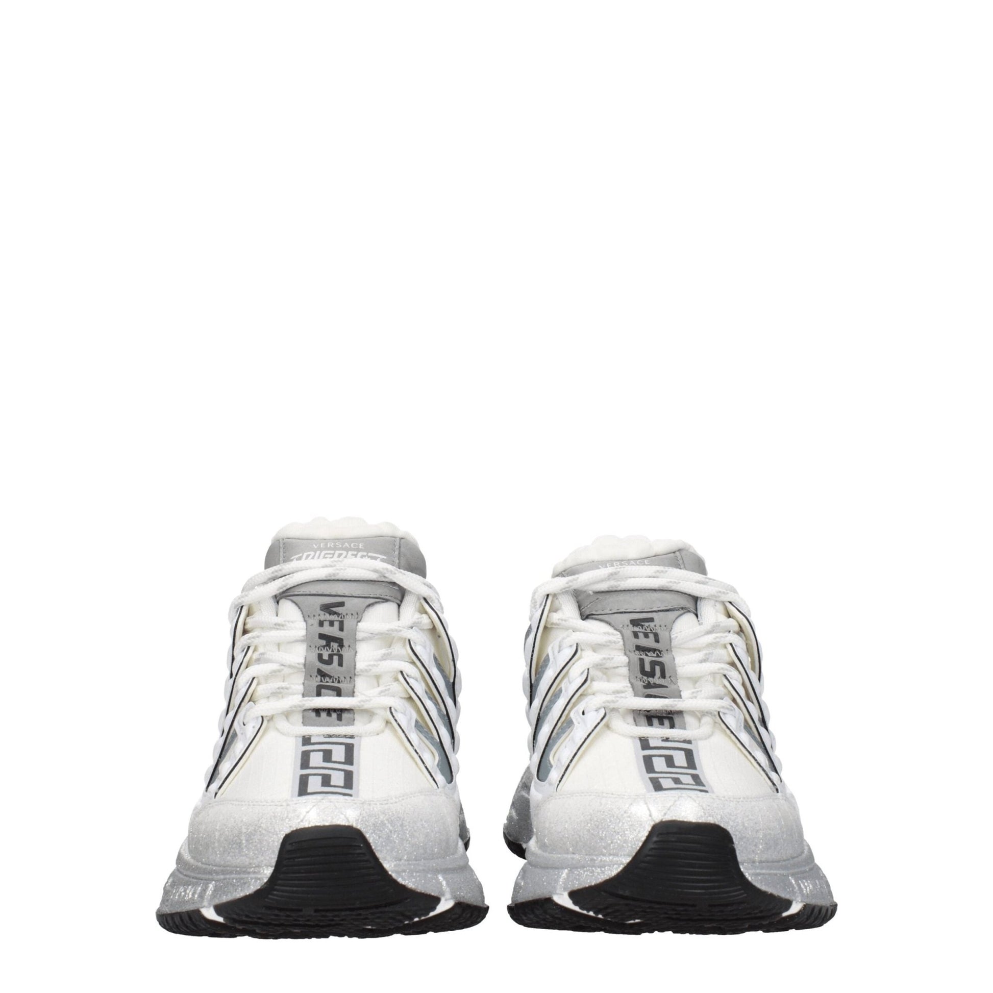 Versace White Fabric Athletic Sneakers - SMARTMARTNZ