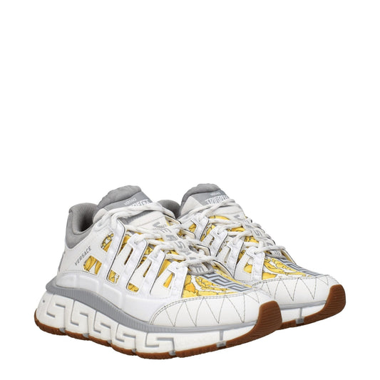 Versace White Fabric Athletic Sneakers - SMARTMARTNZ