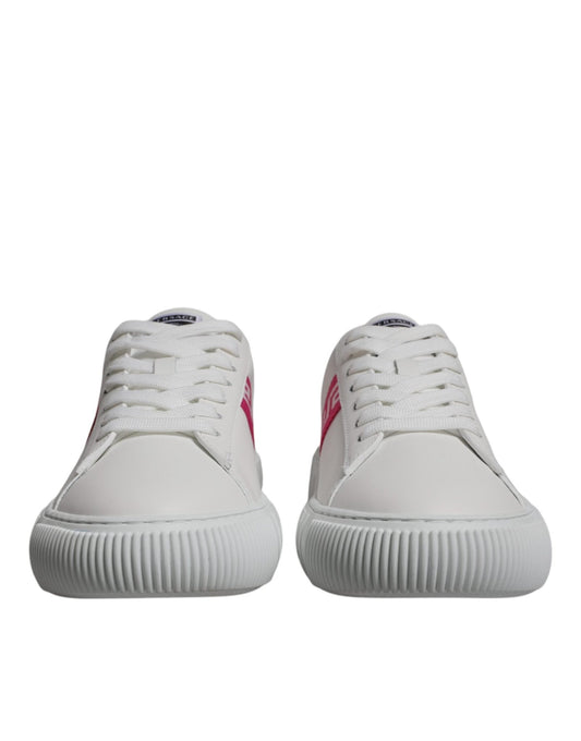 Versace White Pink Greca Print Platform Low Top Sneakers Shoes - SMARTMARTNZ
