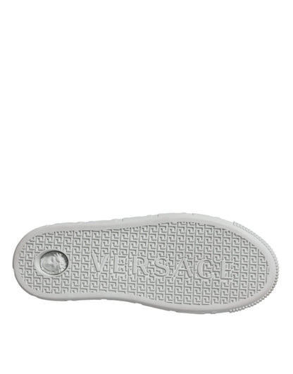 Versace White Pink Greca Print Platform Low Top Sneakers Shoes - SMARTMARTNZ