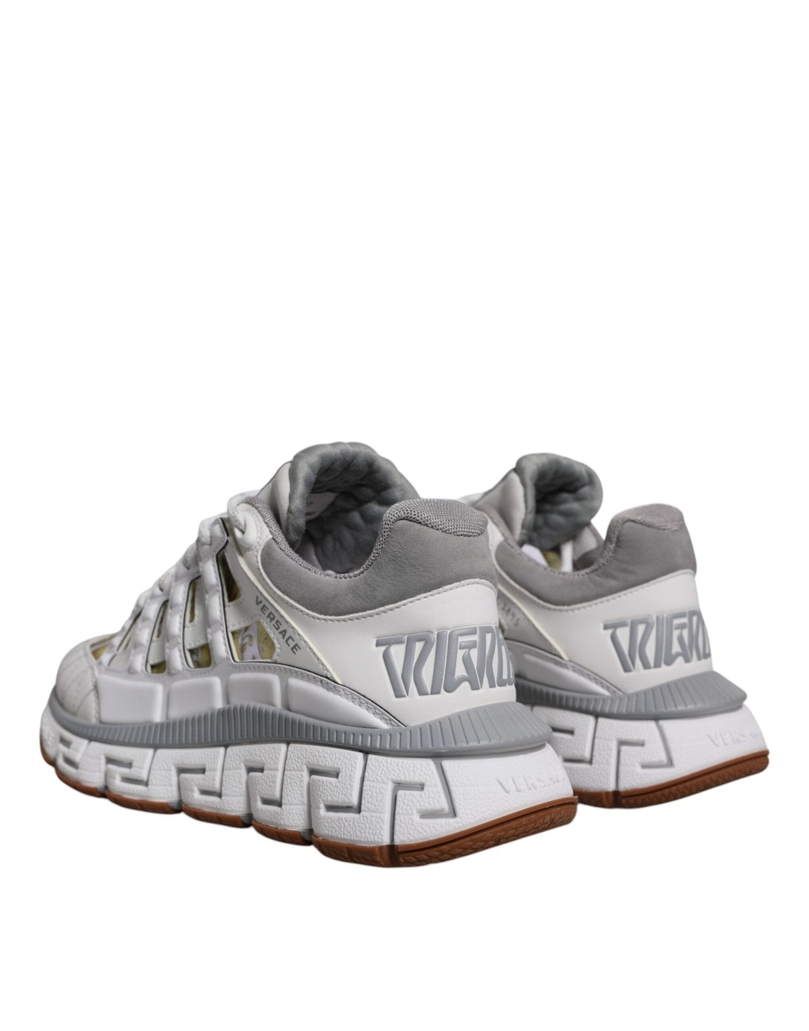 Versace White Trigreca Barocco Print Low Top Sneakers Shoes - SMARTMARTNZ