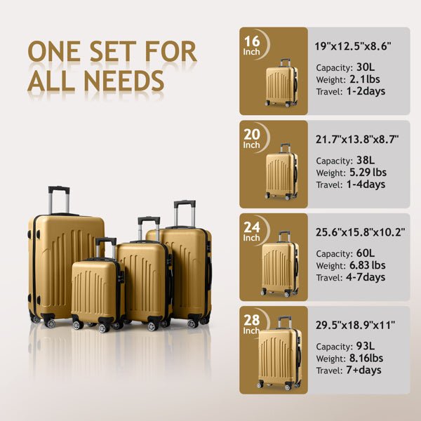 Vertical Striped Four In One Suitcase - SMARTMARTNZ