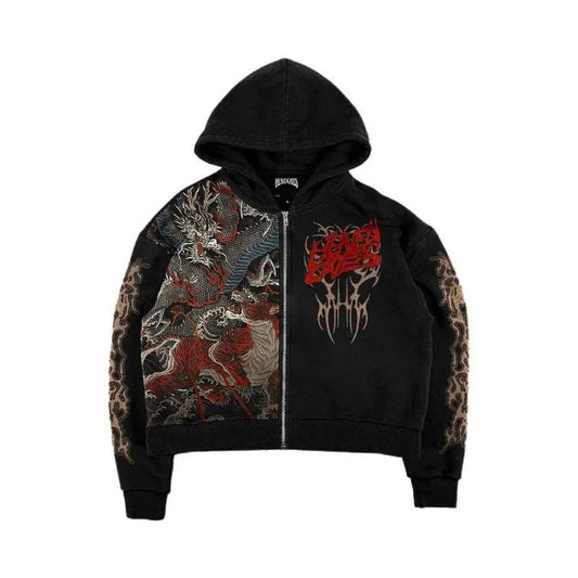 Vintage Goth Hoodie – Men’s Hip Hop Style Streetwear Top - SMARTMARTNZ