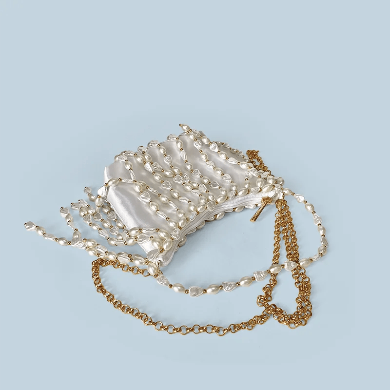 Vintage - Inspired Handmade Bucket Bag – Chinese Beaded Crossbody with Silk Details - SMARTMARTNZ