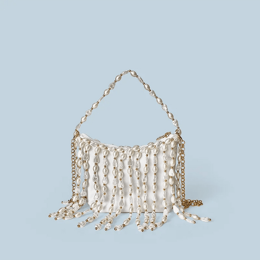 Vintage - Inspired Handmade Bucket Bag – Chinese Beaded Crossbody with Silk Details - SMARTMARTNZ