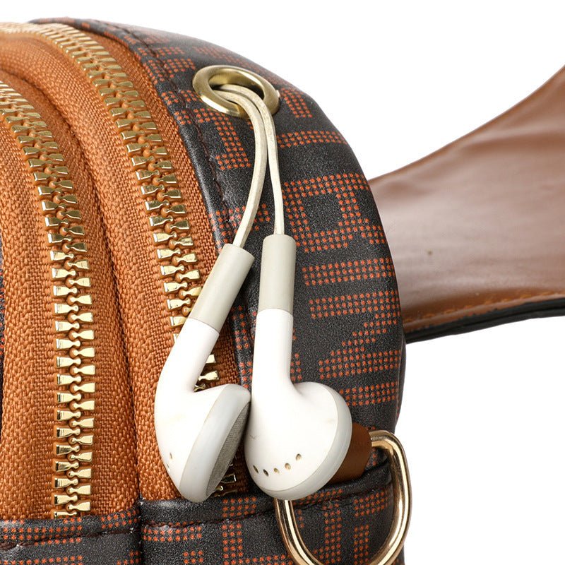 “Vintage Mini Crossbody – Soft Leather & Retro Print” - SMARTMARTNZ