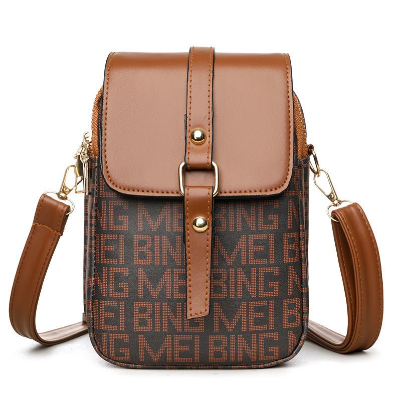 “Vintage Mini Crossbody – Soft Leather & Retro Print” - SMARTMARTNZ