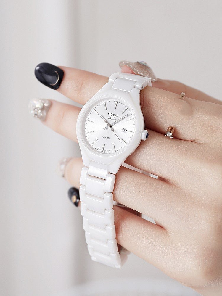 White Ceramic Women’s Watch – Elegant, Simple & Timeless Style - SMARTMARTNZ