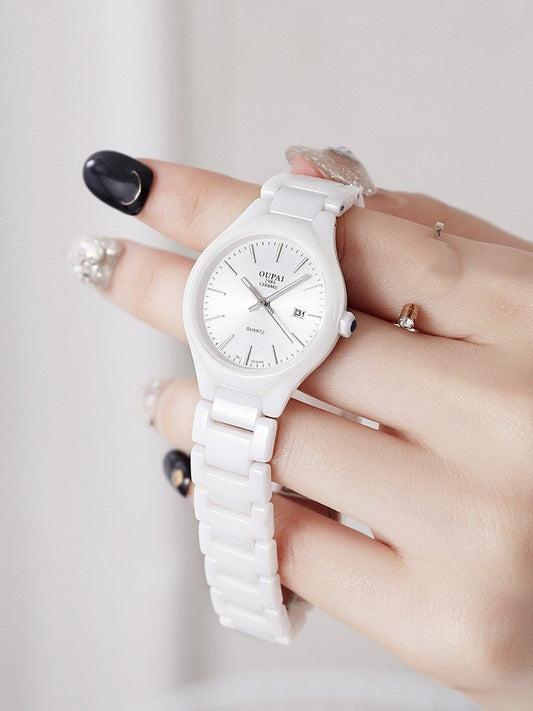 White Ceramic Women’s Watch – Elegant, Simple & Timeless Style - SMARTMARTNZ