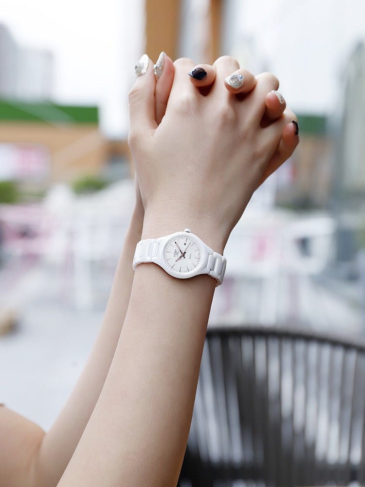 White Ceramic Women’s Watch – Elegant, Simple & Timeless Style - SMARTMARTNZ