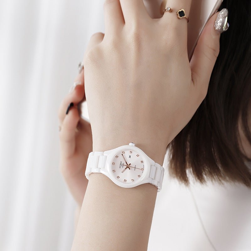 White Ceramic Women’s Watch – Elegant, Simple & Timeless Style - SMARTMARTNZ