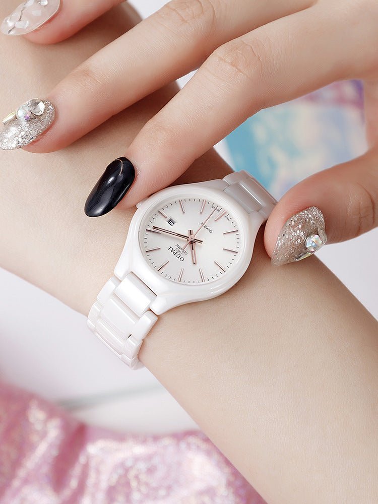 White Ceramic Women’s Watch – Elegant, Simple & Timeless Style - SMARTMARTNZ