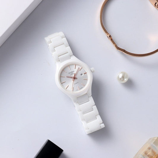 White Ceramic Women’s Watch – Elegant, Simple & Timeless Style - SMARTMARTNZ