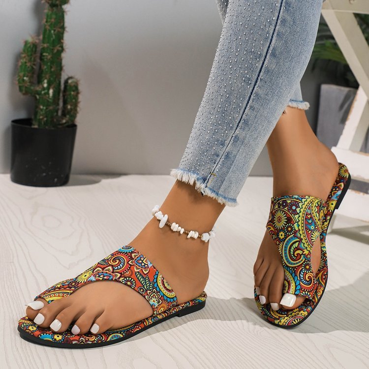 Women’s Boho Roman Flat Sandals – Extended Sizes Ethnic Flair Meets Everyday Comfort - SMARTMARTNZ