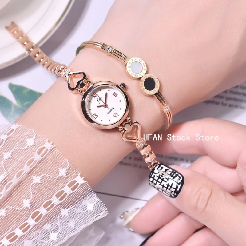 Women’s Elegant Quartz Watch – Small Face with Fashion Bracelet (Gift - Ready) - SMARTMARTNZ