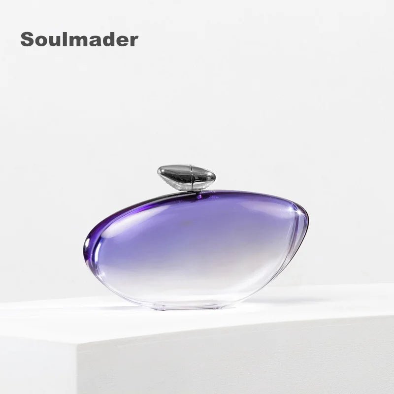 Women’s Evening Clutch Bag – 2024 Shell Design Acrylic Purse with Metallic Finish - SMARTMARTNZ