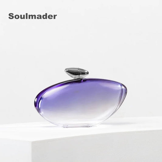 Women’s Evening Clutch Bag – 2024 Shell Design Acrylic Purse with Metallic Finish - SMARTMARTNZ