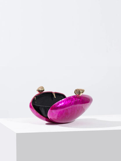 Women’s Evening Clutch Bag – 2024 Shell Design Acrylic Purse with Metallic Finish - SMARTMARTNZ