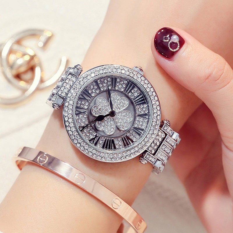 "Women’s Four - Leaf Clover Diamond Watch – Korean Fashion Waterproof - SMARTMARTNZ