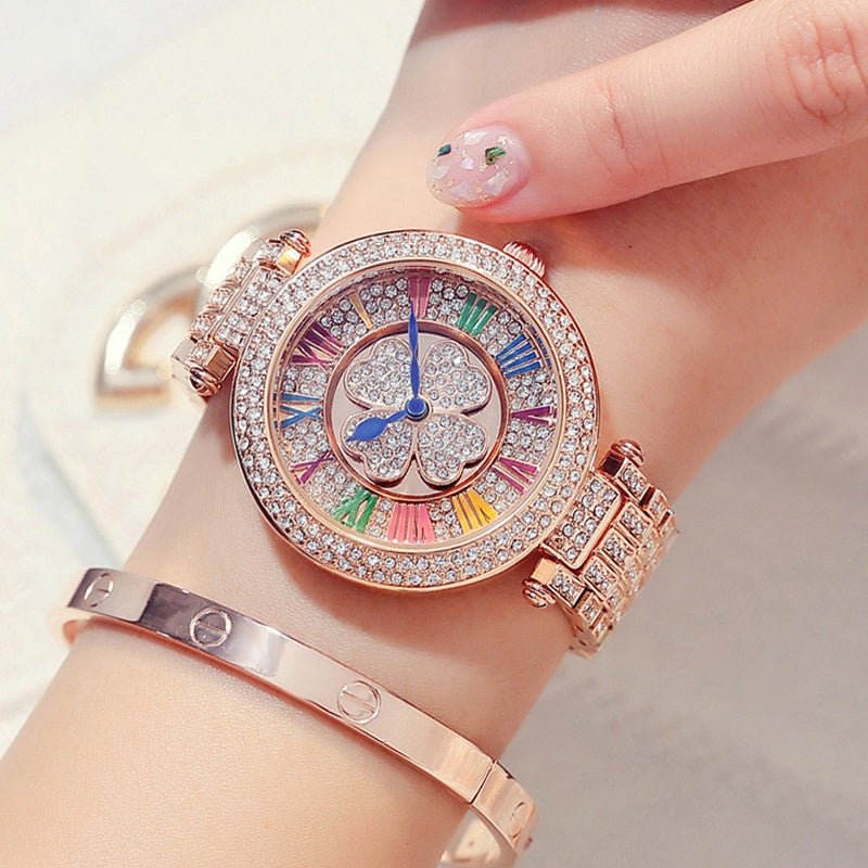 "Women’s Four - Leaf Clover Diamond Watch – Korean Fashion Waterproof - SMARTMARTNZ