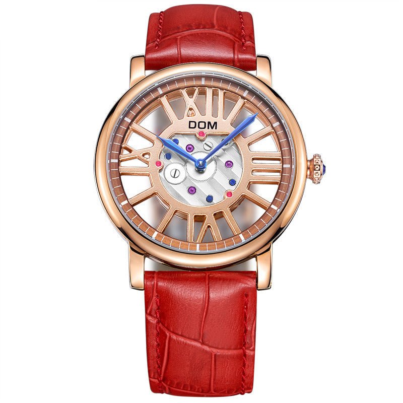 Women’s Genuine Leather Hollow Quartz Watch – Elegant & Durable - SMARTMARTNZ