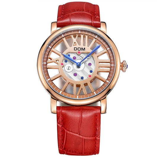 Women’s Genuine Leather Hollow Quartz Watch – Elegant & Durable - SMARTMARTNZ