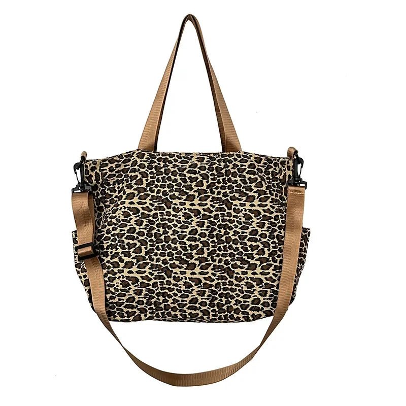 Women’s Leopard Print Shoulder Tote – Large Capacity Casual Shopping Bag - SMARTMARTNZ